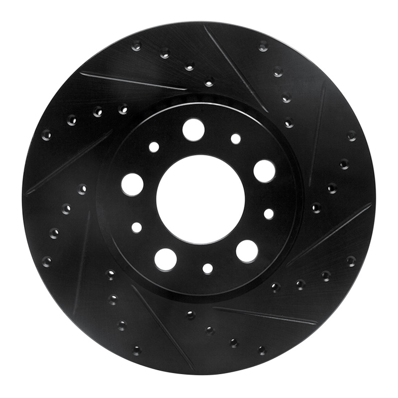 Volvo S60 Brake Rotor (1) - Front Right - R1 Concepts - Drilled & Slotted - Black - `99-`09